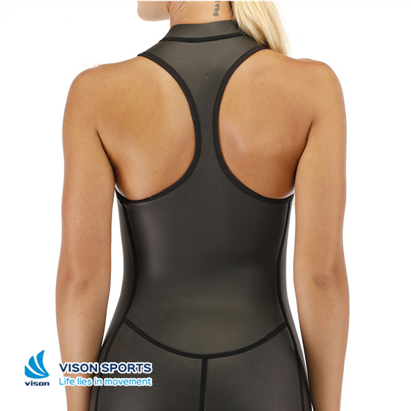 Sleeveless Front Zip One Piece Ladies Top Diving Wetsuit